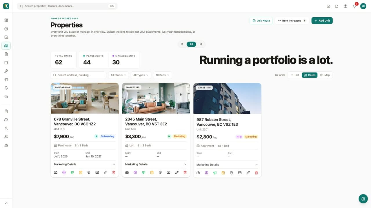 The KeyEase broker dashboard